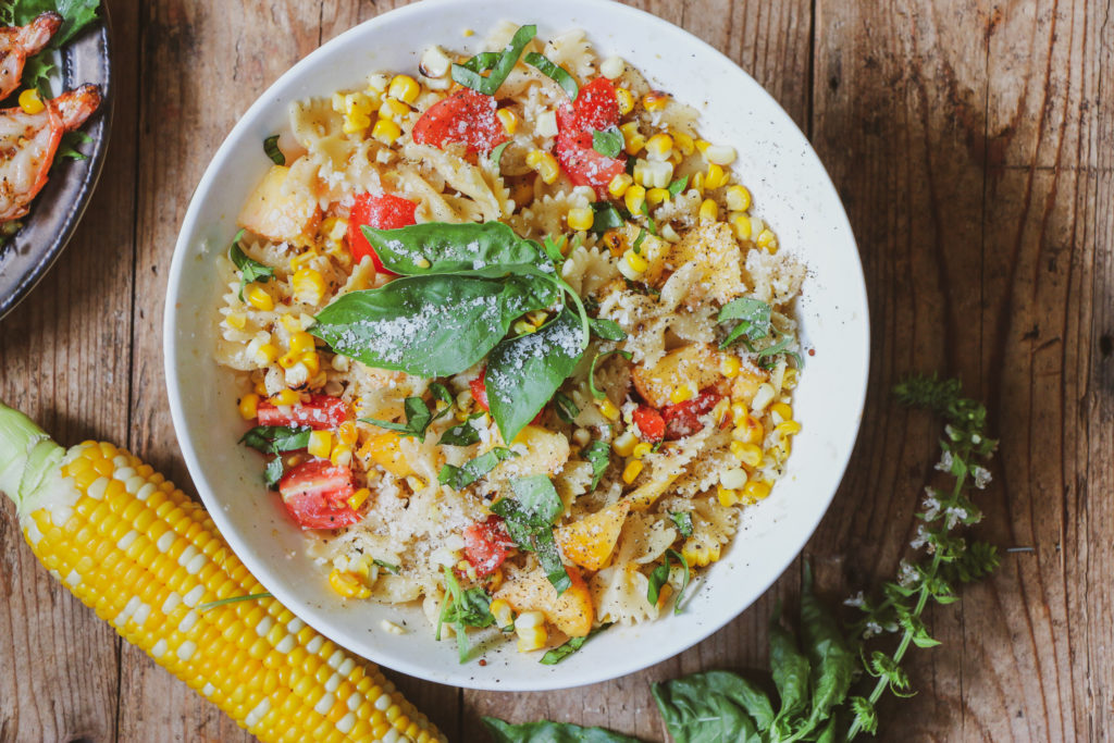 Corn and Peach Garden Pasta Salad - Lepp Farm Market